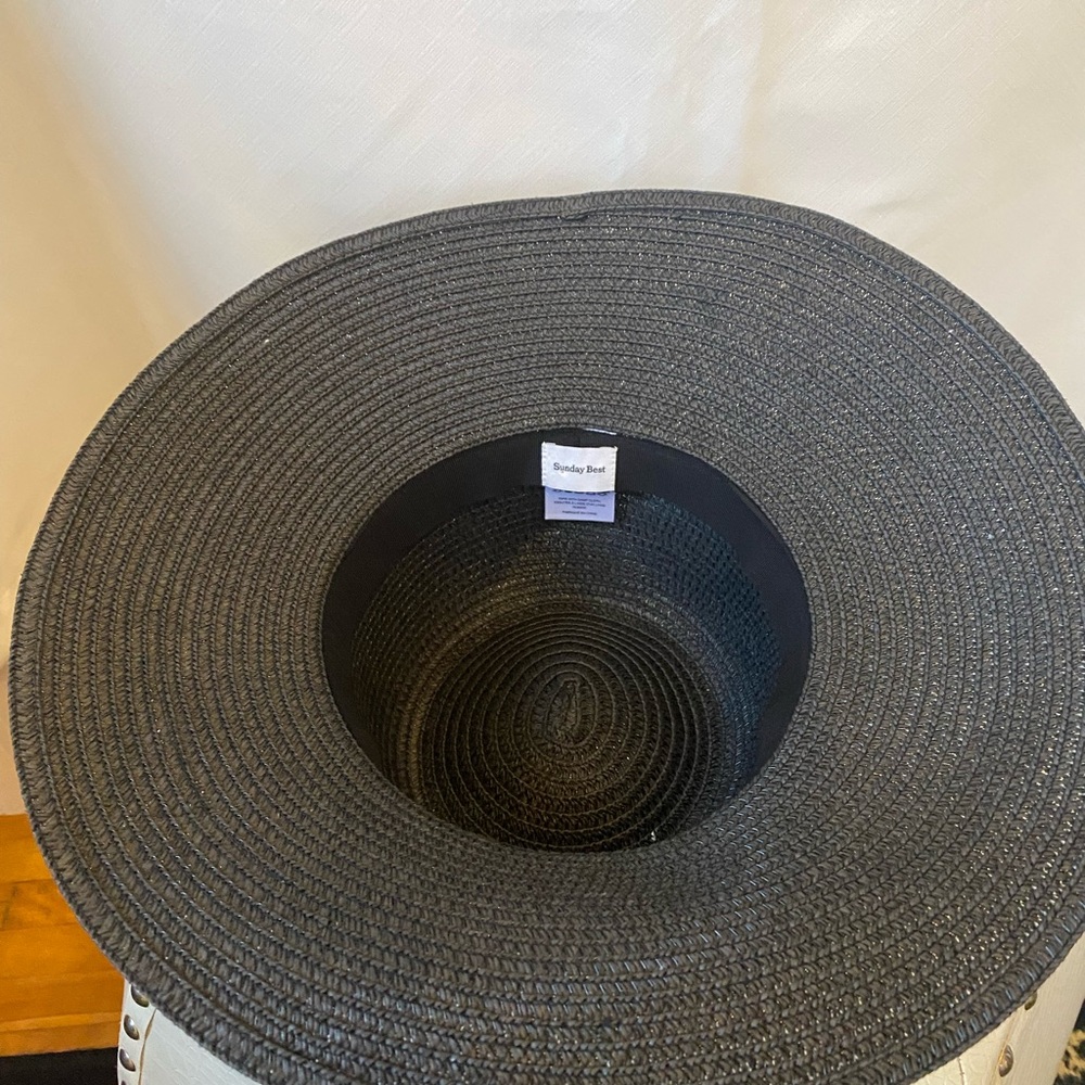 Sunday Best Black Eau Claire Woven Summer Hat Bohemian Resortwear Vacation S/M - Picture 9 of 14